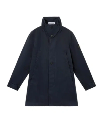 STONE ISLAND STONE ISLAND COMPASS-BADGE BUTTON-UP COAT