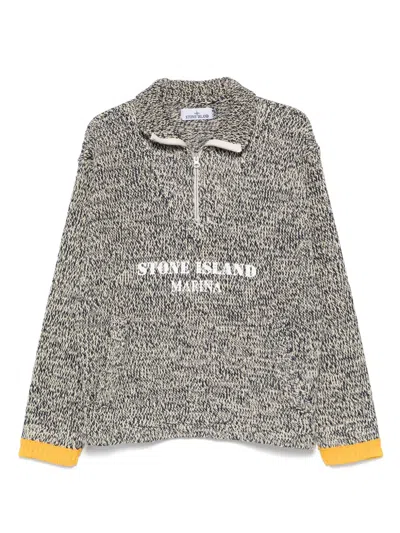 STONE ISLAND PAINTED-LOGO SWEATER
