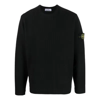 STONE ISLAND STONE ISLAND Ribbed Fleece Sweatshirt 'Black'