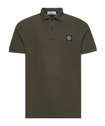 STONE ISLAND STONE ISLAND LOGO PATCH SHORT-SLEEVED POLO SHIRT