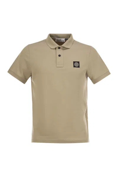 STONE ISLAND STONE ISLAND SHORT-SLEEVED POLO SHIRT WITH COMPASS PATCH