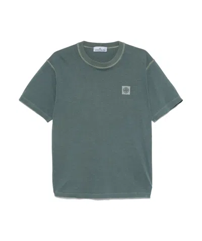 STONE ISLAND FISSATO-EFFECT ORGANIC-COTTON T-SHIRT