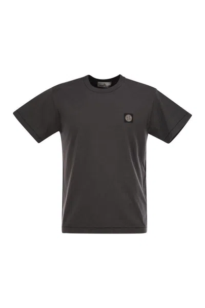 STONE ISLAND STONE ISLAND SHORT-SLEEVED T-SHIRT WITH COMPASS LOGO PATCH