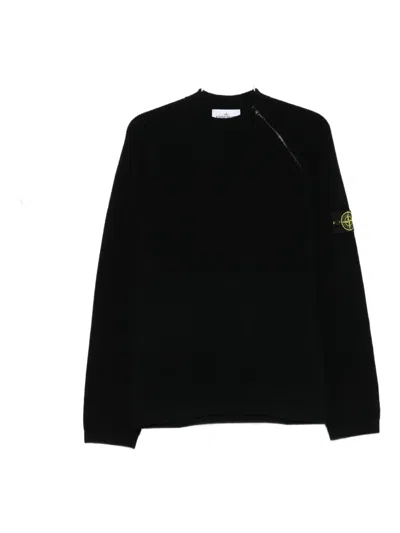 STONE ISLAND SIDE-ZIP LOGO-PATCH JUMPER
