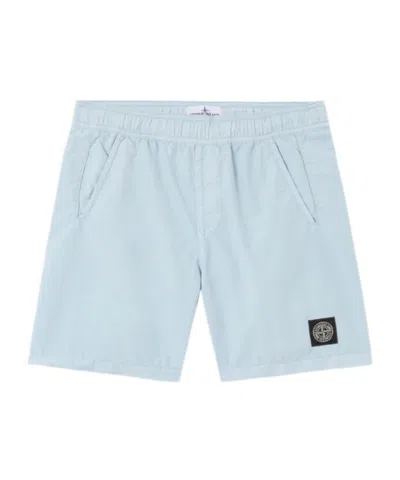 STONE ISLAND STONE ISLAND JUNIOR LOGO PATCH DRAWSTRING SWIM TRUNKS