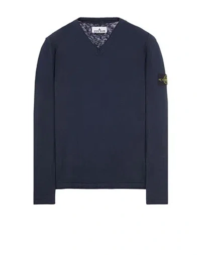 STONE ISLAND STONE ISLAND TRICOT BLEU COTON, ÉLASTHANNE
