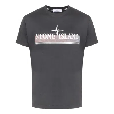 STONE ISLAND STONE ISLAND Tricromia Print T-shirt 'Charcoal'