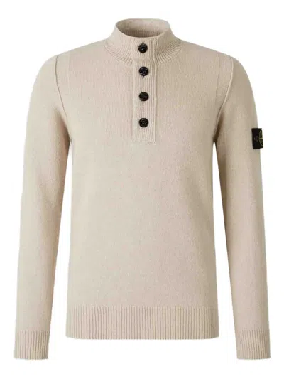 STONE ISLAND TURTLENECK BUTTON SWEATER