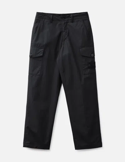 STONE ISLAND WEATHERPROOF COTTON CANVAS CARGO PANTS