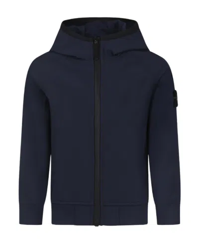STONE ISLAND STONE ISLAND JUNIOR ZIPPED STRAIGHT HEM HOODED JACKET