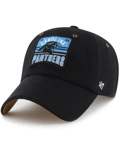 STONEY CLOVER LANE X '47 BRAND MEN'S AND WOMEN'S BLACK CAROLINA PANTHERS FIELD GOAL CLEAN UP ADJUSTABLE HAT