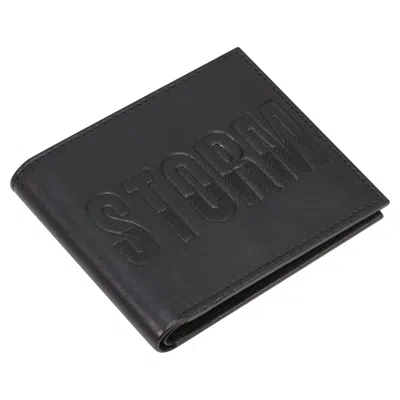 STORM MEN'S PLUTUS LEATHER EMBOSSED WALLET BLACK