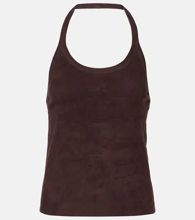 STOULS SUEDE HALTERNECK TOP