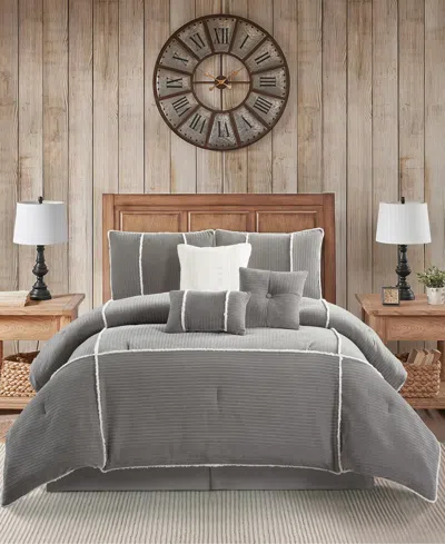 STRATFORD PARK ARVADA SOLID CABIN STYLE 7-PC. COMFORTER SET, QUEEN