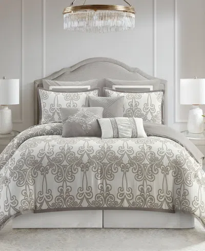 STRATFORD PARK DILONA SCROLL 9-PC. COMFORTER SET, CALIFORNIA KING