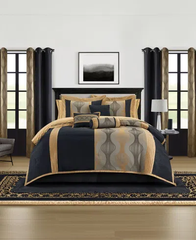STRATFORD PARK KATH GEOMETRIC 15-PC. COMFORTER SET, QUEEN