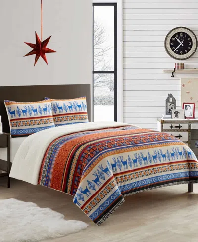 STRATFORD PARK CLOSEOUT! STRATFORD PARK NOELLE SHERPA 3-PC. COMFORTER SET, KING