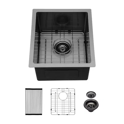 STREAMDALE FURNITURE STREAMDALE 10" DEEP GUNMETAL BLACK STAINLESS STEEL KITCHEN SINK