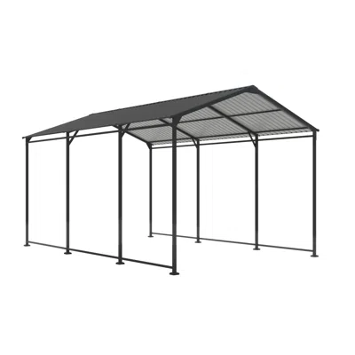 STREAMDALE FURNITURE STREAMDALE 10X15 METAL CARPORT, GALVANIZED STEEL ROOF, GRAY