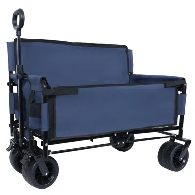 STREAMDALE FURNITURE STREAMDALE 3-IN-1 FOLDING WAGON CART - 500LB, ALL-TERRAIN, DARK BLUE