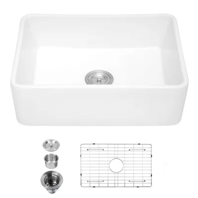 STREAMDALE FURNITURE STREAMDALE 30 X 20 INCH CERAMIC FARMHOUSE APRON-FRONT KITCHEN SINK SINGLE BOWL