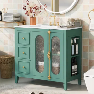 STREAMDALE FURNITURE STREAMDALE 36" BATHROOM VANITY WITH SOFT-CLOSE STORAGE