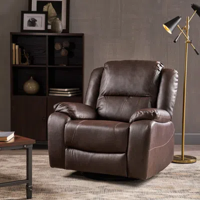 STREAMDALE FURNITURE STREAMDALE 39" WIDE FAUX LEATHER MANUAL SWIVEL STANDARD RECLINER