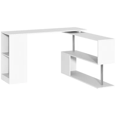 STREAMDALE FURNITURE STREAMDALE 55" L-SHAPED ROTATING CORNER DESK WITH STORAGE SHELVES