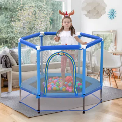 STREAMDALE FURNITURE STREAMDALE 55" TODDLERS TRAMPOLINE WITH SAFETY ENCLOSURE NET AND BALLS
