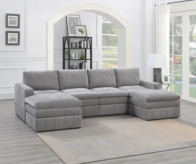 STREAMDALE FURNITURE STREAMDALE 6 PIECE GRANITE MODULAR SECTIONAL SET