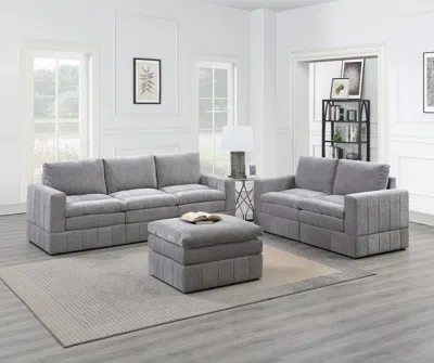 STREAMDALE FURNITURE STREAMDALE 6-PIECE MODULAR SECTIONAL SET: GRANITE
