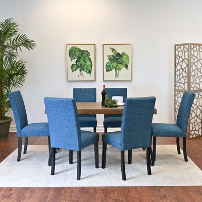 STREAMDALE FURNITURE STREAMDALE 7-PIECE DINING SET, HAIRPIN DINING TABLE WITH 6 CHAIRS, 3 COLOR OPTIONS