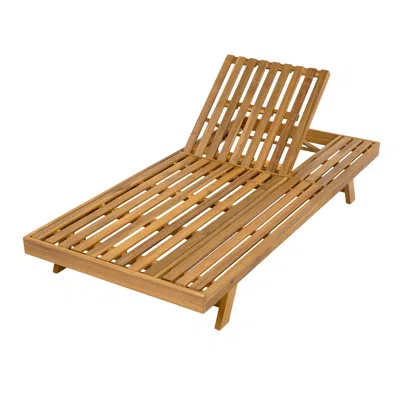 STREAMDALE FURNITURE STREAMDALE ACACIA WOOD OUTDOOR CHAISE LOUNGE - ADJUSTABLE & RUSTIC
