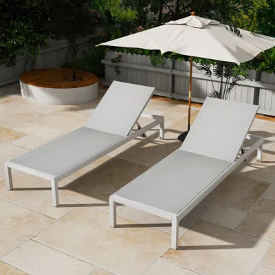 STREAMDALE FURNITURE STREAMDALE ALUMINUM OUTDOOR CHAISE LOUNGE SET (2)
