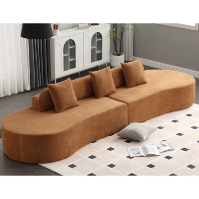 STREAMDALE FURNITURE STREAMDALE CLOUD COMFORT MODULAR SOFA WITH HIGH-RESILIENCE FABRIC AND PILLOWS