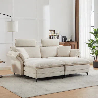 STREAMDALE FURNITURE STREAMDALE CLOUD SECTIONAL COZY SOFA WITH OTTOMANS