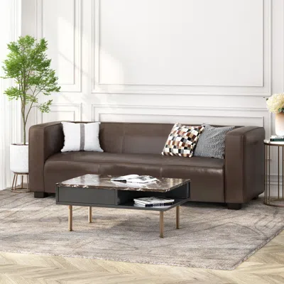 STREAMDALE FURNITURE STREAMDALE CONTEMPORARY UPHOLSTERED TUXEDO SOFA WITH BIRCH WOOD LEGS