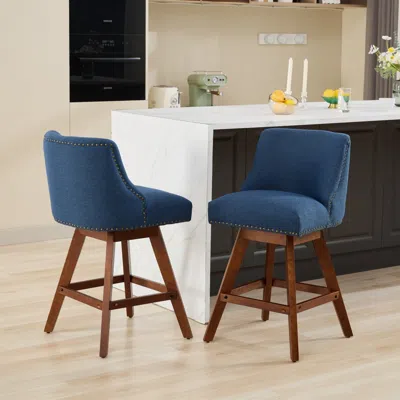 STREAMDALE FURNITURE STREAMDALE COUNTER HEIGHT SWIVEL BARSTOOLS, SET OF 2