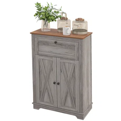 STREAMDALE FURNITURE STREAMDALE FARMHOUSE BARN DOOR ACCENT CABINET WITH DRAWER