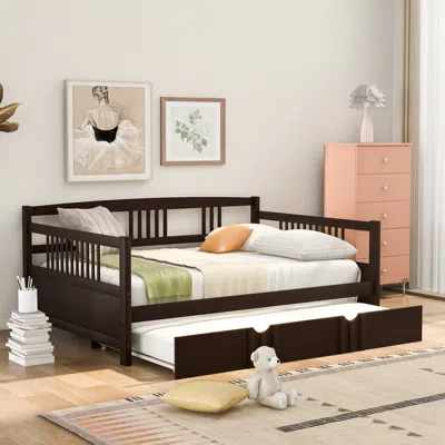 STREAMDALE FURNITURE STREAMDALE FULL SIZE DAYBED WOOD BED WITH TWIN SIZE TRUNDLE