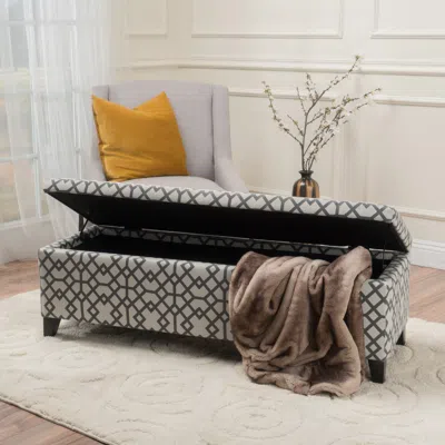STREAMDALE FURNITURE STREAMDALE GEO-UPHOLSTERED STORAGE BENCH STYLE AND FUNCTION IN ONE