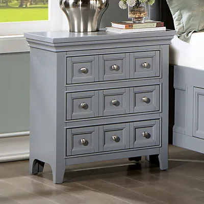 STREAMDALE FURNITURE STREAMDALE GRAY SOLID WOOD 3-DRAWER NIGHTSTAND