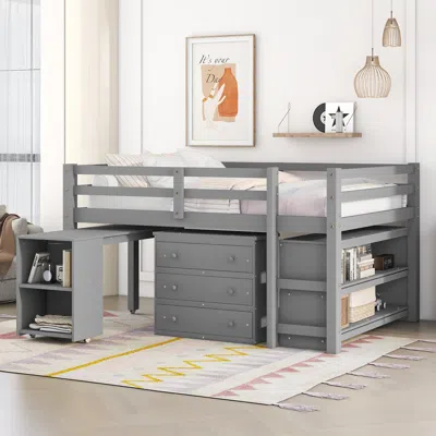 STREAMDALE FURNITURE STREAMDALE LOW STUDY FULL LOFT BED WITH CABINET