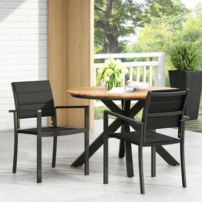 STREAMDALE FURNITURE STREAMDALE MODERN ALUMINUM DINING CHAIRS WITH MESH SEATING FOR INDOOR AND OUTDOOR USE