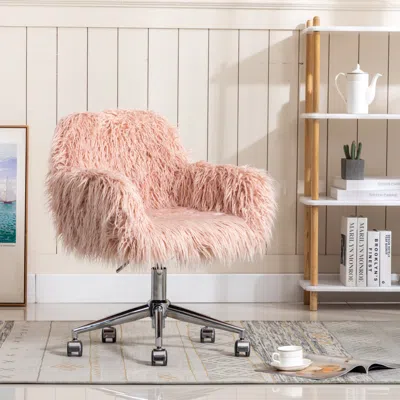 STREAMDALE FURNITURE STREAMDALE MODERN FAUX FUR HOME OFFICE CHAIR