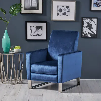 STREAMDALE FURNITURE STREAMDALE MODERN GLAM VELVET RECLINER CHAIR WITH PUSH-BACK FUNCTION