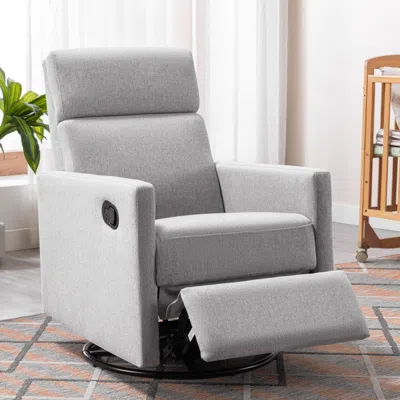 STREAMDALE FURNITURE STREAMDALE MODERN UPHOLSTERED ROCKER NURSERY CHAIR PLUSH SEATING GLIDER SWIVEL