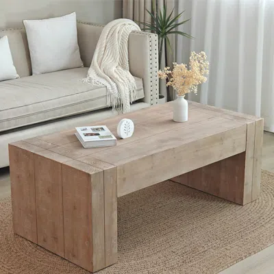 STREAMDALE FURNITURE STREAMDALE NATURAL WOOD LIVING ROOM TABLE VERSATILE TEA TABLE, RUSTIC WOOD COFFEE TABLE
