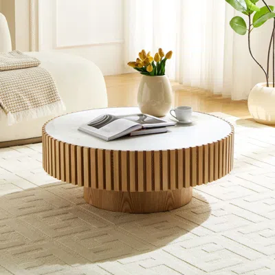 STREAMDALE FURNITURE STREAMDALE NESTING ROUND SINTERED STONE COFFEE TABLE - ASH