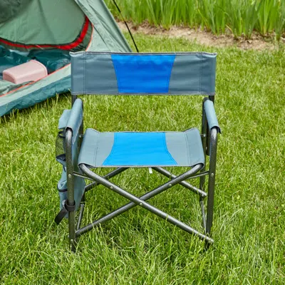 STREAMDALE FURNITURE STREAMDALE PADDED FOLDING OUTDOOR CHAIR WITH STORAGE, LIGHTWEIGHT DIRECTORS